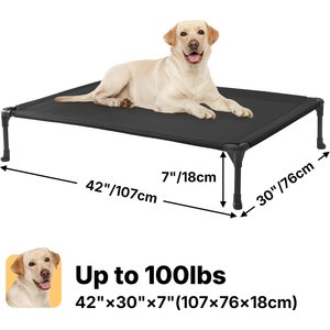Veehoo Cooling Elevated Dog Bed, Black, Large