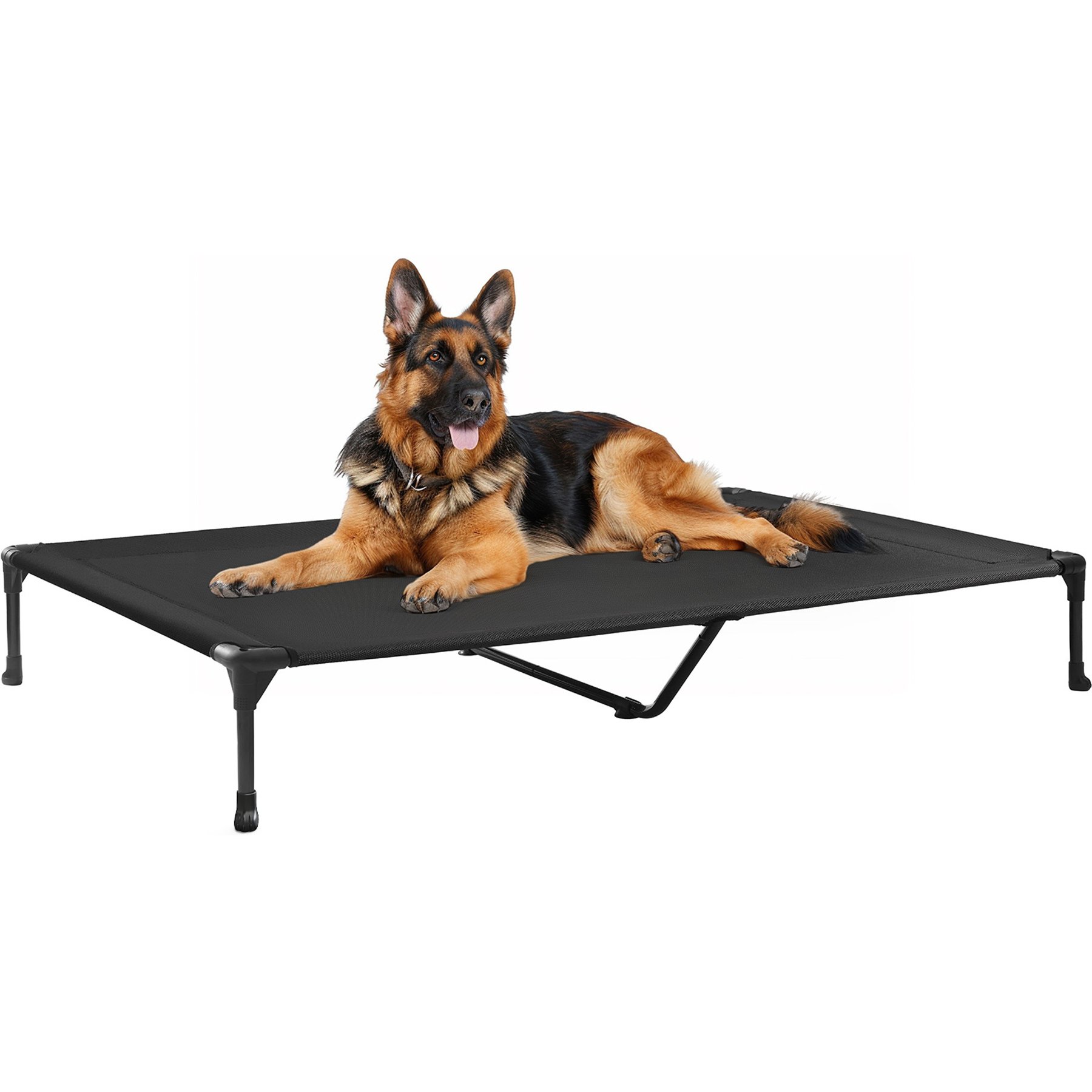 Veehoo Washable Breathable Mesh Hammock Elevated Dog Cot Bed with No-Slip Feet, Black, XXX-Large