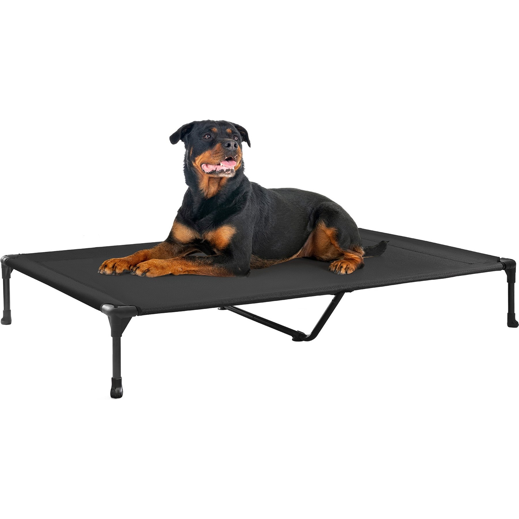 Veehoo Washable Breathable Mesh Hammock Elevated Dog Cot Bed with No-Slip Feet, Black, XXXX-Large