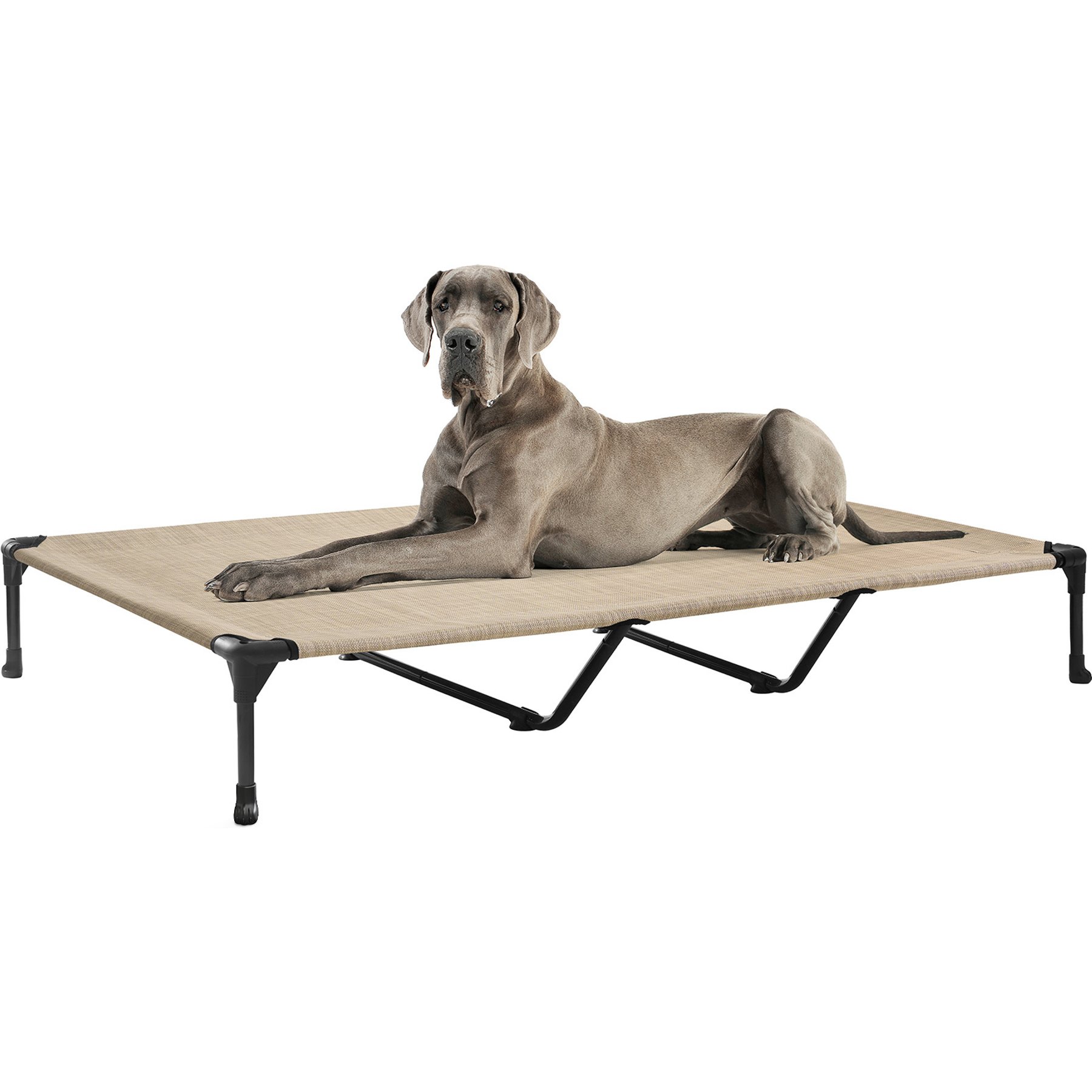Veehoo Washable Breathable Mesh Hammock Elevated Dog Cot Bed with No-Slip Feet, Beige Coffee, XXXXX-Large