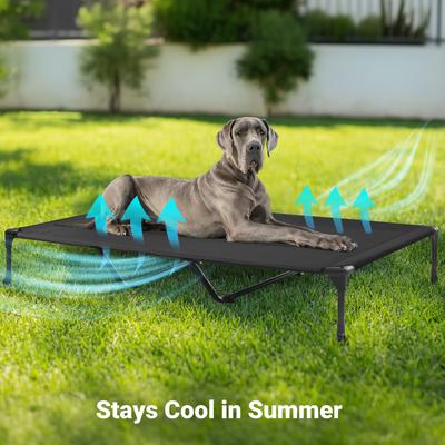 Show full view: Veehoo Washable Breathable Mesh Hammock Elevated Dog Cot Bed with No-Slip Feet, Black, XXXXX-Large slide 4 of 8
