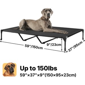 Veehoo Cooling Elevated Dog Bed, Black, XX-Large