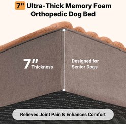 Veehoo Orthopedic Memory Foam Elevated Dog Bed with Removable Cover, Brown, Large slide 2 of 5