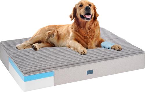 Show full view: Veehoo Orthopedic Memory Foam Elevated Dog Bed with Removable Cover, Grey, Large slide 3 of 7