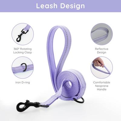Show full view: Bella & Pal OxyMesh Velcro Step-in Harness & Leash Set, Lavender, Small slide 3 of 7