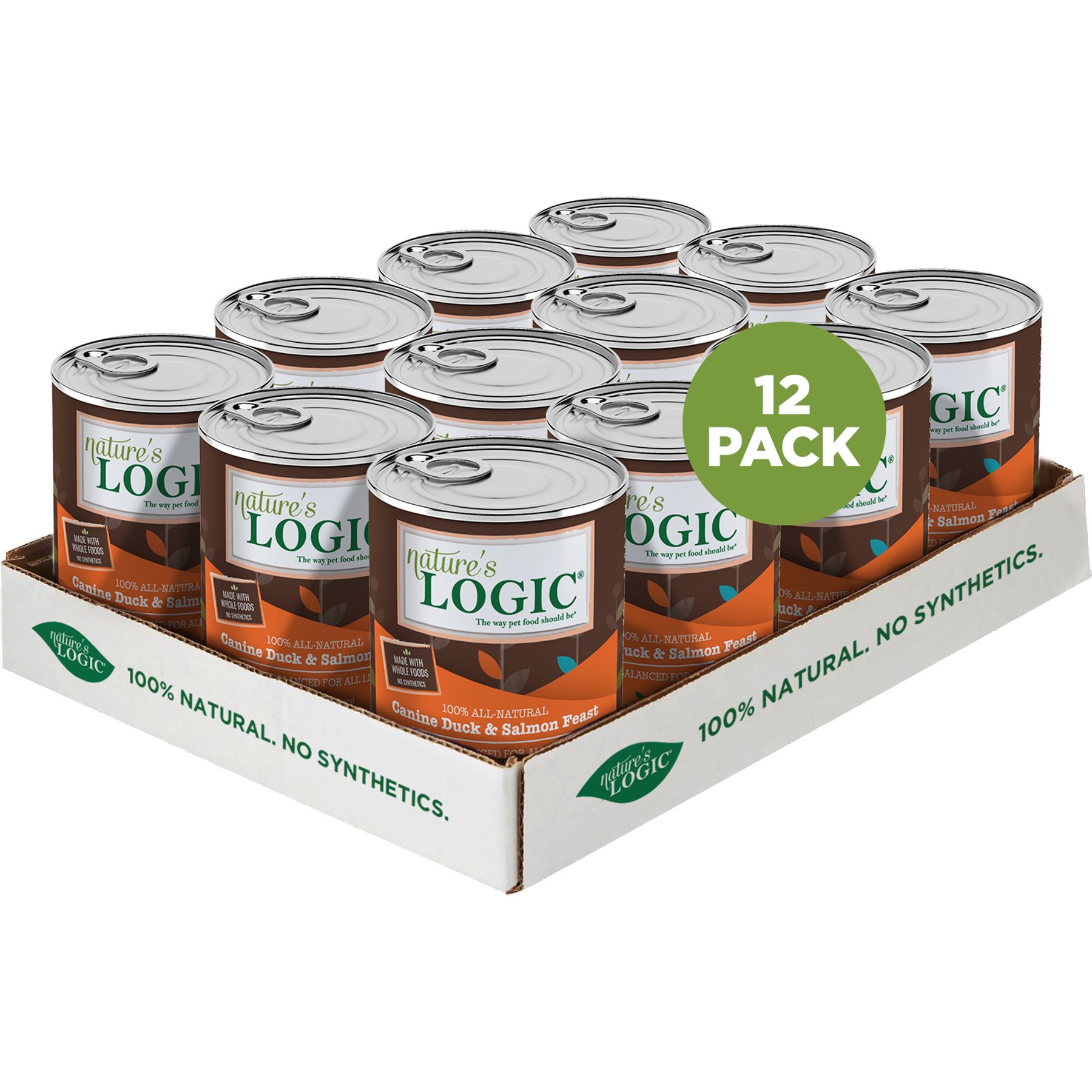 Nature's Logic Duck and Salmon Canned Dog Food, 13.2-oz, case of 12