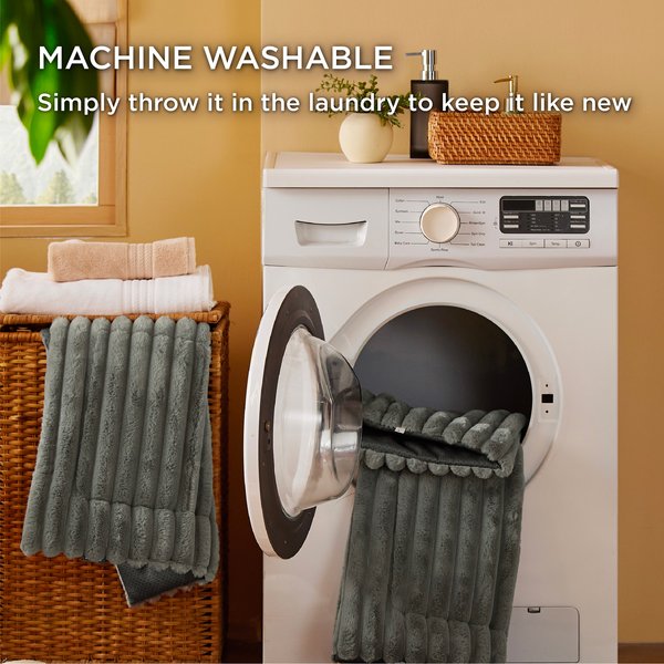 Show full view: Bedsure Corduroy Fleece Self-Warming Cat & Dog Bed, Grey, Small slide 4 of 7