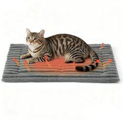 Bedsure Corduroy Fleece Self-Warming Cat & Dog Bed, Grey, Small