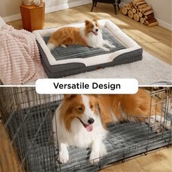 Bedsure ComfyFleece Self Warming Dog Bed, Grey, Medium slide 2 of 6