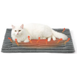 Bedsure Corduroy Fleece Self-Warming Cat & Dog Bed, Grey, Medium