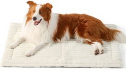 Bedsure Corduroy Fleece Self-Warming Cat & Dog Bed, Beige, Large