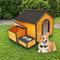 Show in main carousel: Yafylly Wooden Outdoor Dog House with Food Bowls & Toy Box, Natural slide 5 of 5