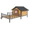 Show in main carousel: Yafylly Wooden Outdoor Waterproof Roof Dog House with Porch, Honey slide 4 of 5