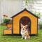 Show in main carousel: Yafylly Wooden Outdoor Dog House with Food Bowls & Toy Box, Natural slide 1 of 5