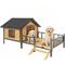 Show in main carousel: Yafylly Wooden Outdoor Waterproof Roof Dog House with Porch, Honey slide 2 of 5