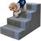 Show in main carousel: Niubya High Bed & Couch Dog Stairs for Small Dogs with Non-Slip & Removable Washable Cover, Grey, 4-Step slide 1 of 8