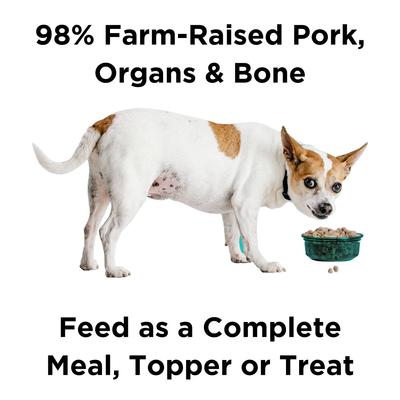 Show full view: BIXBI Rawbble Pork Recipe Grain-Free Freeze-Dried Dog Food, 12-oz bag slide 3 of 10