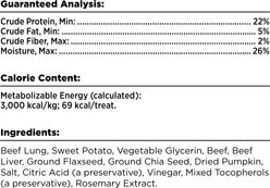 BIXBI Skin & Coat Beef Lung Jerky Dog Treats, 12-oz bag slide 2 of 5