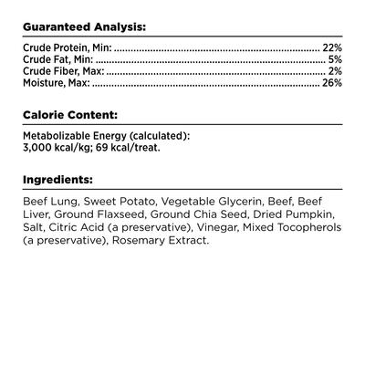 Show full view: BIXBI Skin & Coat Beef Lung Jerky Dog Treats, 12-oz bag slide 5 of 7