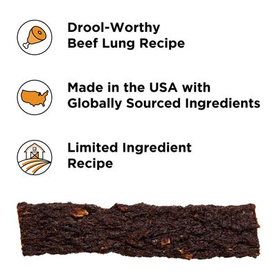 Show full view: BIXBI Skin & Coat Beef Lung Jerky Dog Treats, 12-oz bag slide 4 of 7