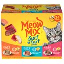 Meow Mix Pate in Gravy Surf n Turf Variety Pack Wet Cat Food, 2.75-oz cup, case of 24