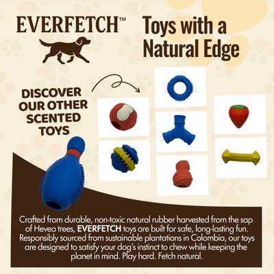 Show full view: EVERFETCH Natural Rubber Dental Bowling Pin Treat-Holder BBQ Scented Dog Chew Toy slide 5 of 7