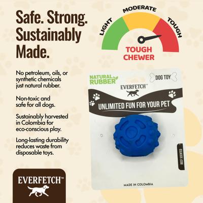 Show full view: EVERFETCH Natural Rubber Beef Scented Dental Ball Treat-Holder Dog Chew Toy slide 4 of 6