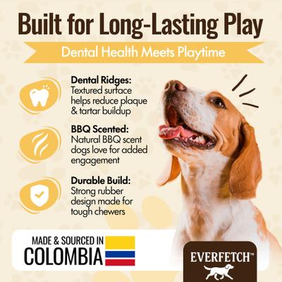 Show full view: EVERFETCH Natural Rubber BBQ Scented Dental Ball Treat-Holder Dog Chew Toy slide 3 of 6