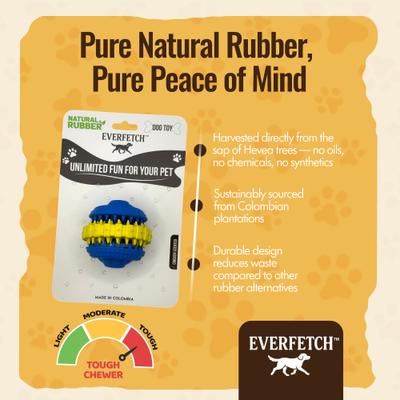 Show full view: EVERFETCH Natural Rubber Modular Dental Ball Chicken Scented Dog Chew Toy slide 5 of 7
