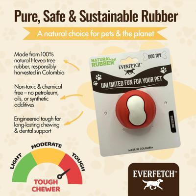 Show full view: EVERFETCH Natural Rubber BBQ Scented Dental Ball Treat-Holder Dog Chew Toy slide 4 of 6