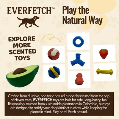 Show full view: EVERFETCH Natural Rubber Avocado Pool Floatie Peanut Butter Scented Dog Chew Toy slide 5 of 6