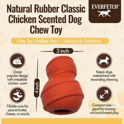 Show full view: EVERFETCH Natural Rubber Classic Treat-Holder Chicken Scented Dog Chew Toy slide 2 of 6