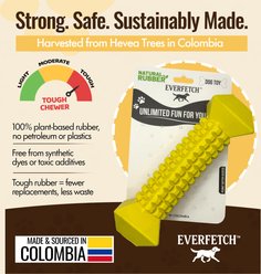 EVERFETCH Natural Rubber Textured Dental Stick Peanut Butter Scented Dog Chew Toy slide 2 of 6