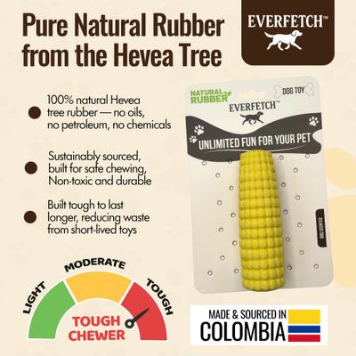 Show full view: EVERFETCH Natural Rubber Corn Lickable Treat-Holder BBQ Scented Dog Chew Toy slide 5 of 7