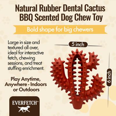 Show full view: EVERFETCH Natural Rubber Dental Cactus BBQ Scented Dog Chew Toy slide 3 of 7