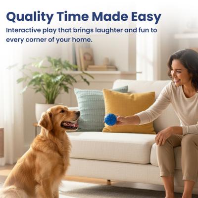 Show full view: PawsPik Smart Bounce Interactive Dog Toy, Blue, Small slide 9 of 10