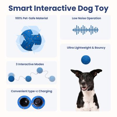 Show full view: PawsPik Smart Bounce Interactive Dog Toy, Blue, Small slide 2 of 10
