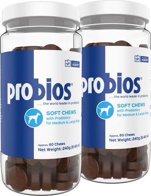 Show full view: Probios Soft Chews with Probiotics Supplement for Medium & Large Dogs, 60 count slide 14 of 16