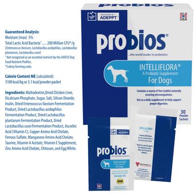 Show full view: Probios Intelliflora Probiotic Dog Supplement, 30 count slide 6 of 10