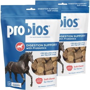 Probios Equine Probiotic Apple Flavor Soft Chew Horse Supplement, 60 count