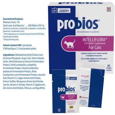 Show full view: Probios Intelliflora Probiotic Cat Supplement, 30 count slide 6 of 11