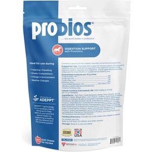 Probios Equine Probiotic Apple Flavor Soft Chew Horse Supplement, 60 count