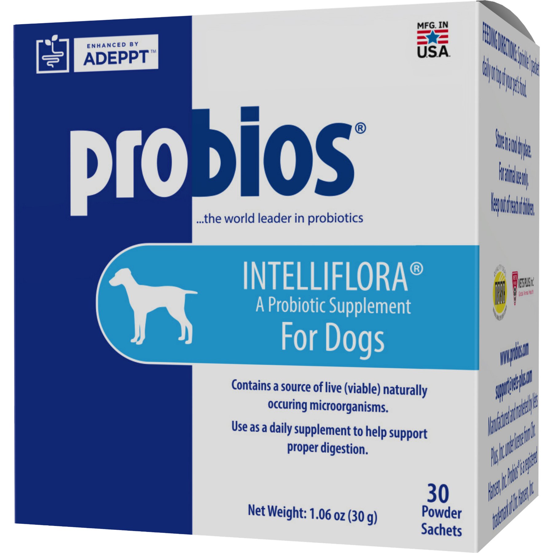 Probios Intelliflora Probiotic Dog Supplement, 30 count