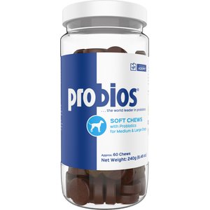Probios Soft Chews with Probiotics Supplement for Medium & Large Dogs, 60 count