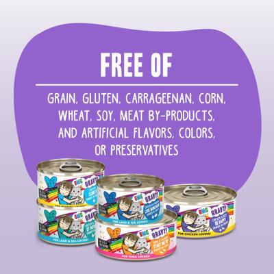 Show full view: BFF OMG Rainbow Road Variety Pack Grain-Free Canned Cat Food, 2.8-oz, pack of 12 slide 8 of 13