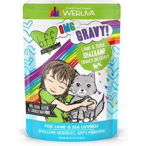 BFF OMG Shazaam! Lamb & Tuna Dinner in Gravy Grain-Free Cat Food Pouches, 2.8-oz, pack of 12