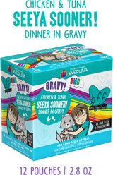 BFF OMG Seeya Sooner! Chicken & Tuna Dinner in Gravy Grain-Free Cat Food Pouches, 2.8-oz, pack of 12 slide 2 of 9