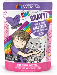 BFF Tuna & Beef Baby Cakes Dinner in Gravy Wet Cat Food Pouches, 3-oz, case of 12