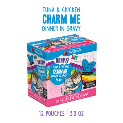 Show full view: BFF Tuna & Chicken Charm Me Dinner in Gravy Wet Cat Food Pouches, 3-oz, case of 12 slide 3 of 13