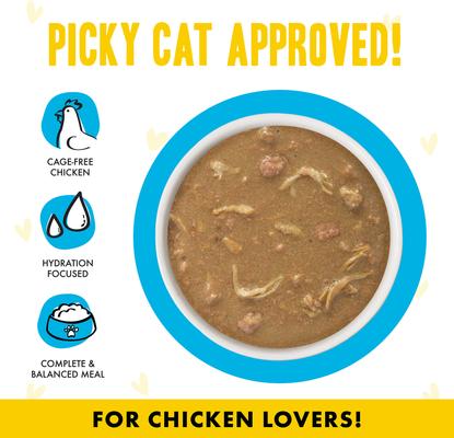 Show full view: BFF OMG Cloud 9! Chicken in Gravy Minced Grain-Free Wet Cat Food, 2.8-oz can, case of 12 slide 4 of 13